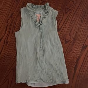 Silk Sea foam Green Sleeveless Blouse
